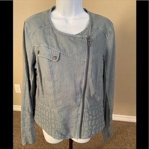 SANDWICH Linen Jacket, 14, teal